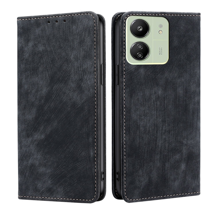 RFID Anti-theft Brush Magnetic Leather Phone Case