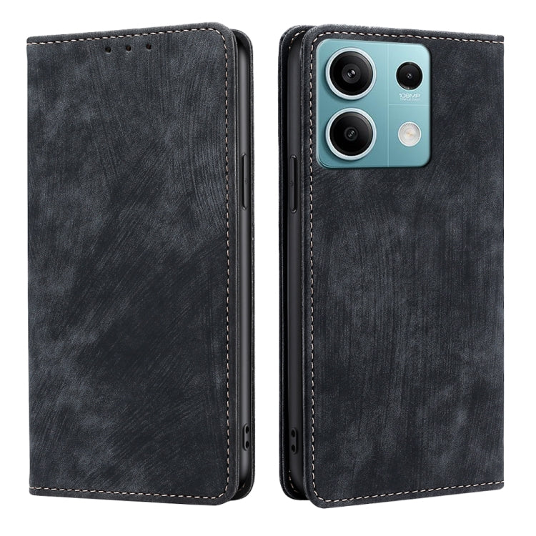 RFID Anti-theft Brush Magnetic Leather Phone Case