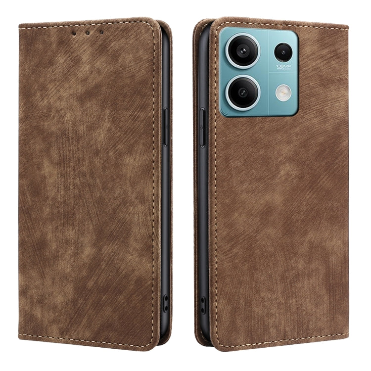 RFID Anti-theft Brush Magnetic Leather Phone Case