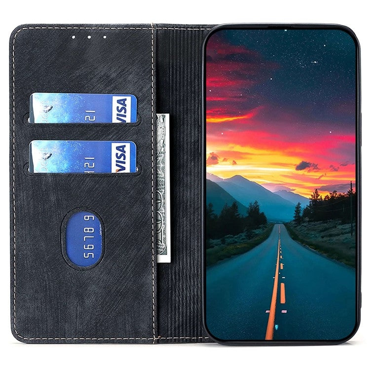 RFID Anti-theft Brush Magnetic Leather Phone Case