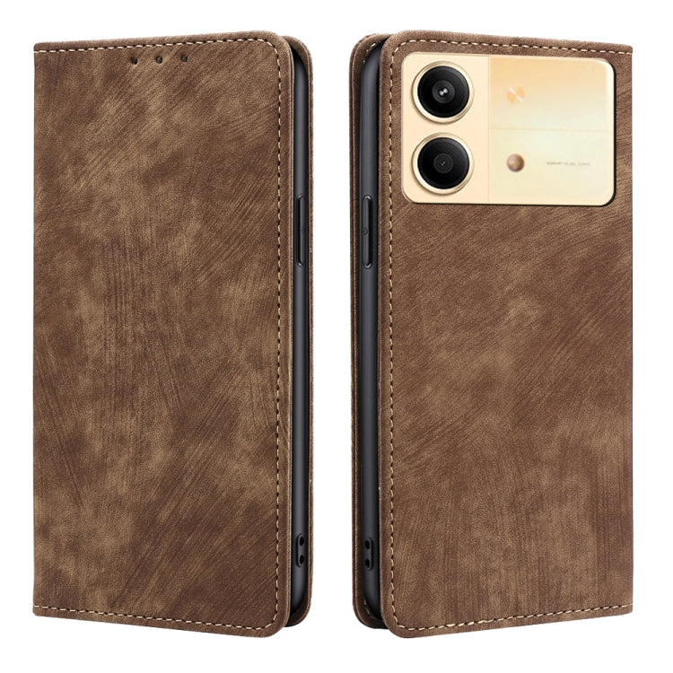 RFID Anti-theft Brush Magnetic Leather Phone Case