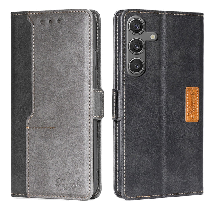 Contrast Color Side Buckle Leather Phone Case