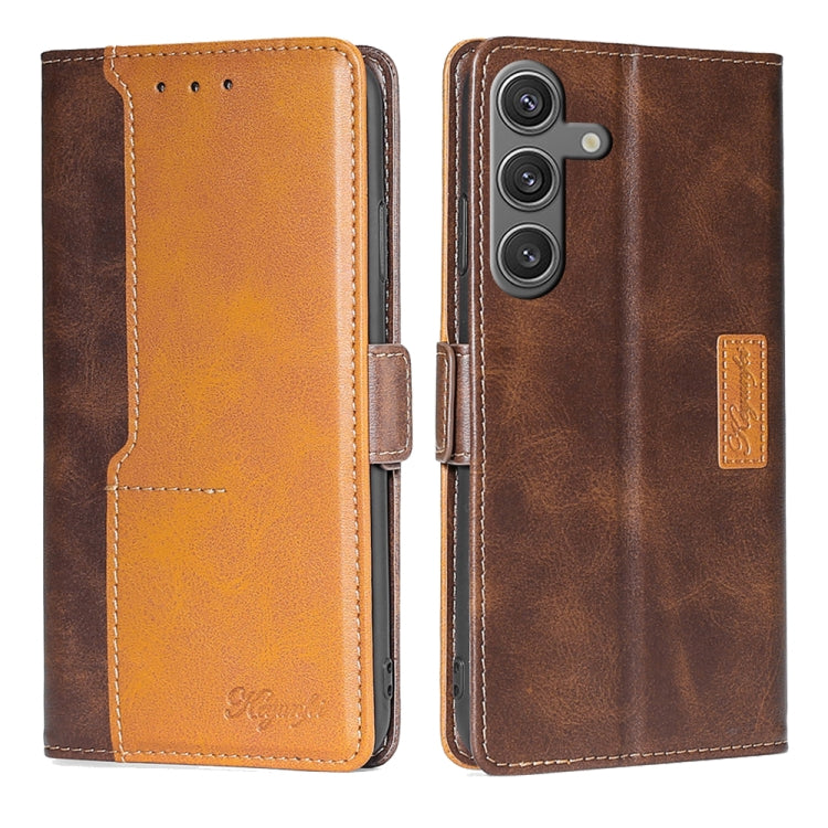 Contrast Color Side Buckle Leather Phone Case