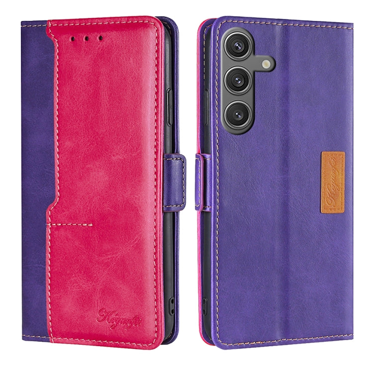 Contrast Color Side Buckle Leather Phone Case