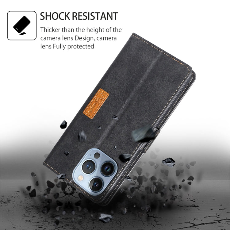 Contrast Color Side Buckle Leather Phone Case