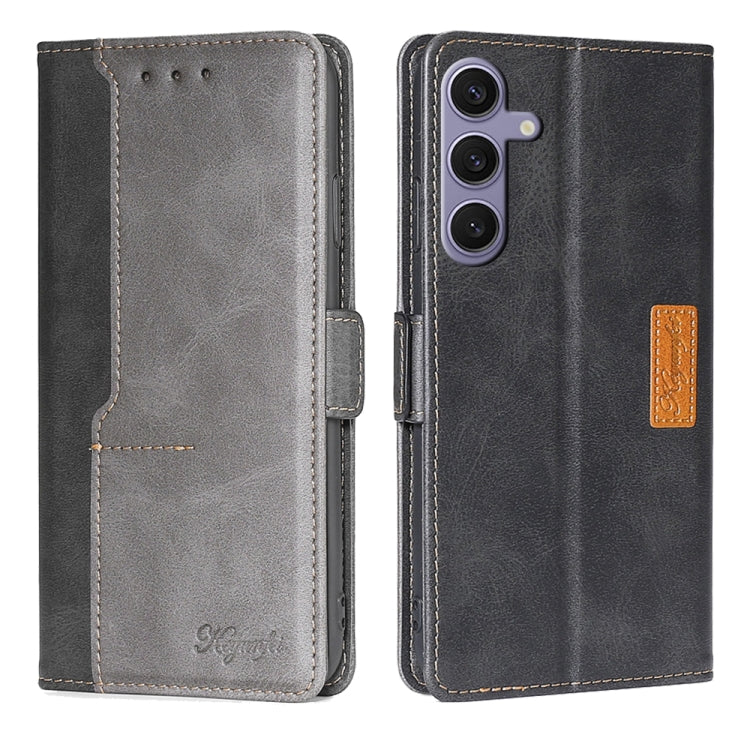 Contrast Color Side Buckle Leather Phone Case