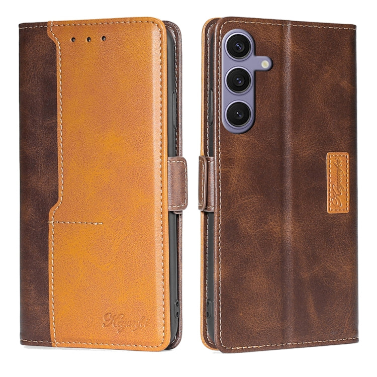 Contrast Color Side Buckle Leather Phone Case