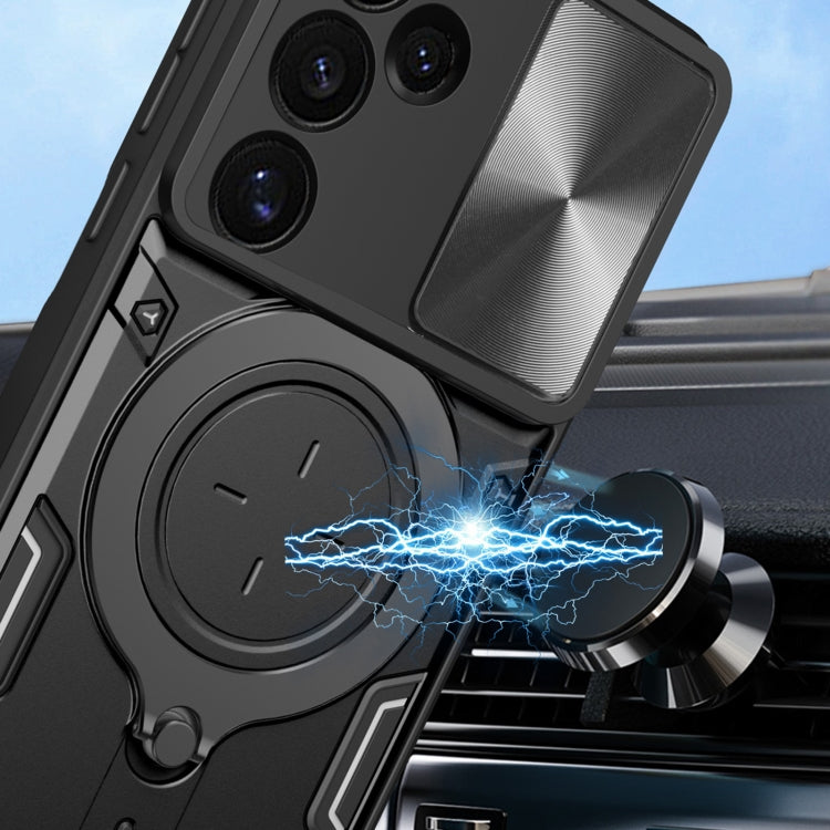 CD Texture Sliding Camshield Magnetic Holder Phone Case, For Samsung Galaxy S24 FE 5G, For Samsung Galaxy S24+ 5G, For Samsung Galaxy S24 5G, For Samsung Galaxy A24 4G