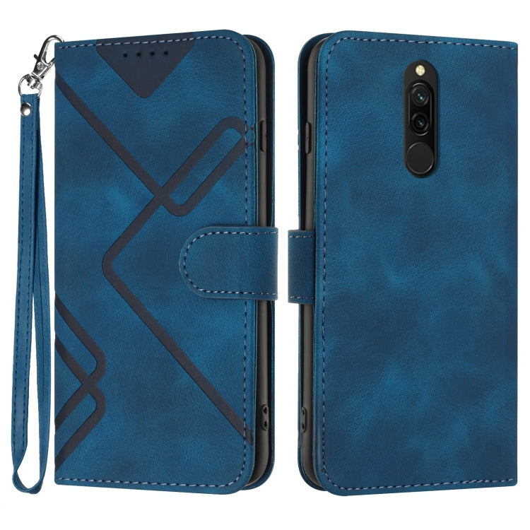 Line Pattern Skin Feel Leather Phone Case