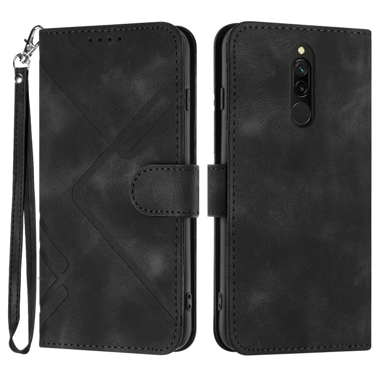Line Pattern Skin Feel Leather Phone Case