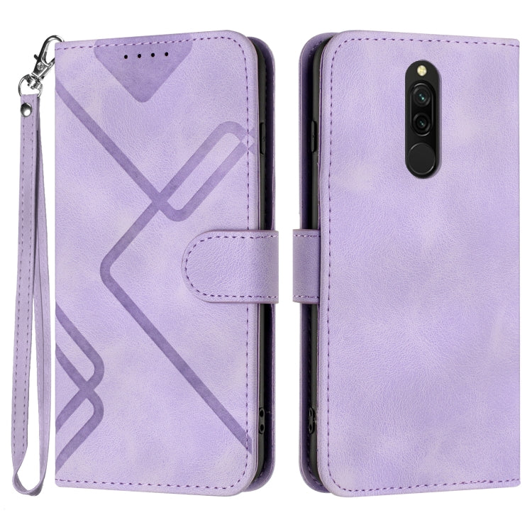 Line Pattern Skin Feel Leather Phone Case