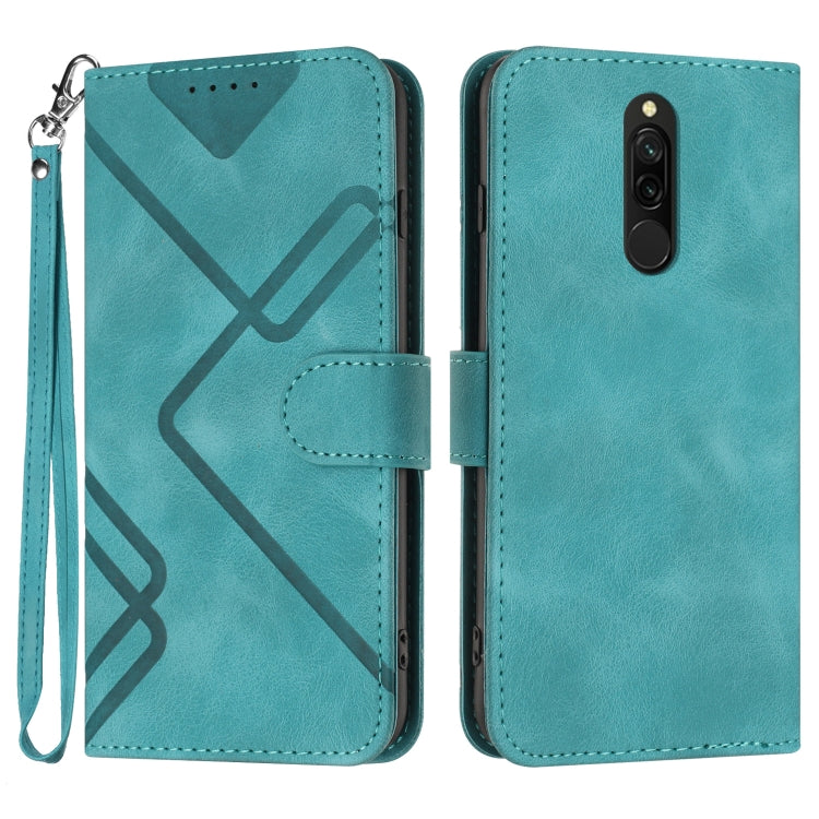 Line Pattern Skin Feel Leather Phone Case