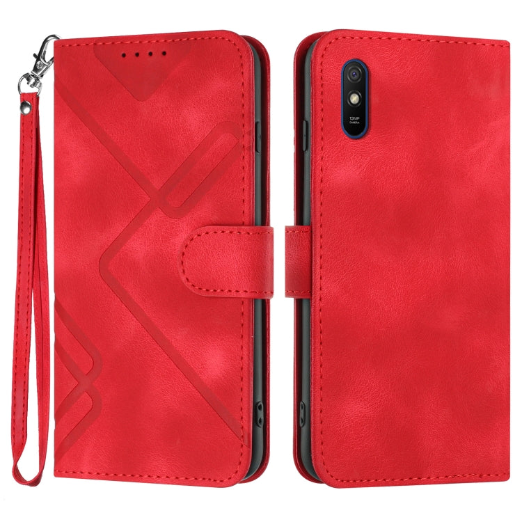 Line Pattern Skin Feel Leather Phone Case