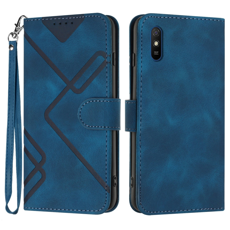 Line Pattern Skin Feel Leather Phone Case