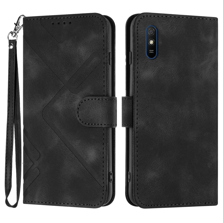 Line Pattern Skin Feel Leather Phone Case