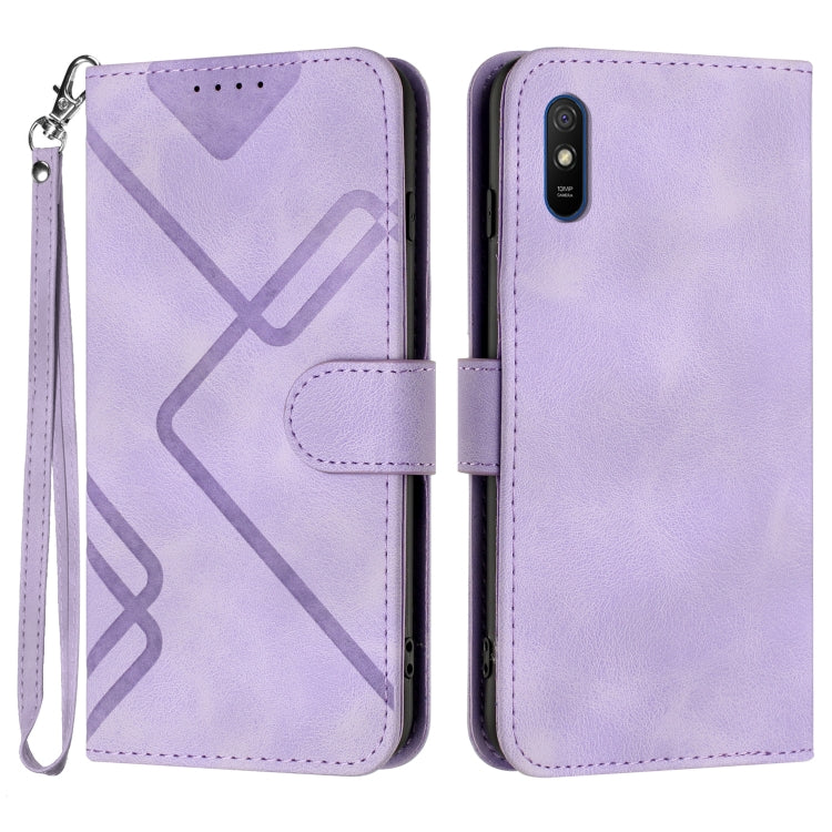 Line Pattern Skin Feel Leather Phone Case