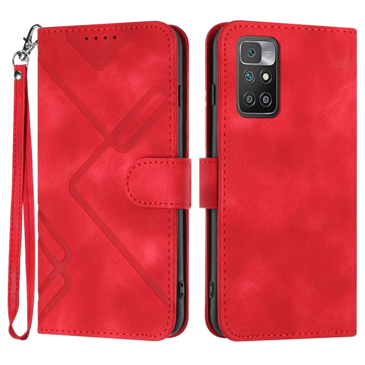 Line Pattern Skin Feel Leather Phone Case