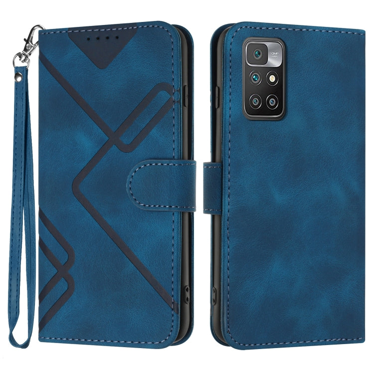 Line Pattern Skin Feel Leather Phone Case