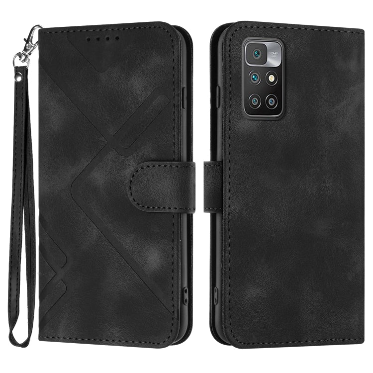 Line Pattern Skin Feel Leather Phone Case