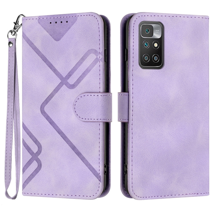 Line Pattern Skin Feel Leather Phone Case