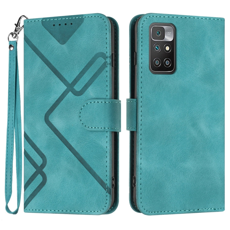 Line Pattern Skin Feel Leather Phone Case