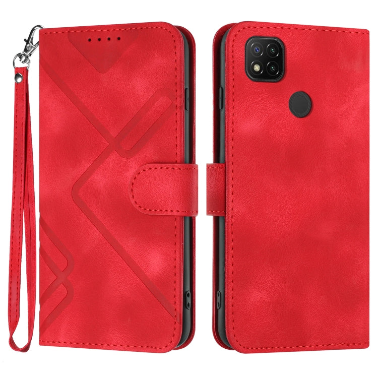 Line Pattern Skin Feel Leather Phone Case