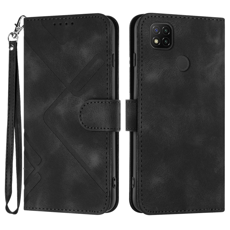 Line Pattern Skin Feel Leather Phone Case