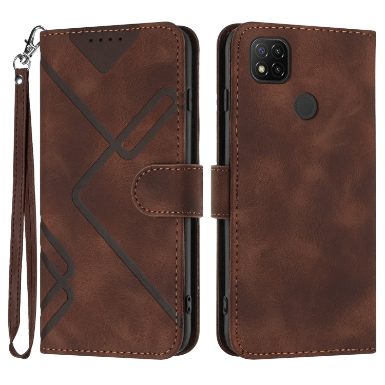 Line Pattern Skin Feel Leather Phone Case
