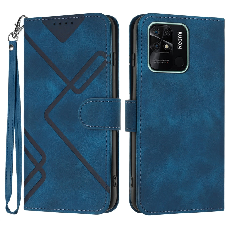 Line Pattern Skin Feel Leather Phone Case