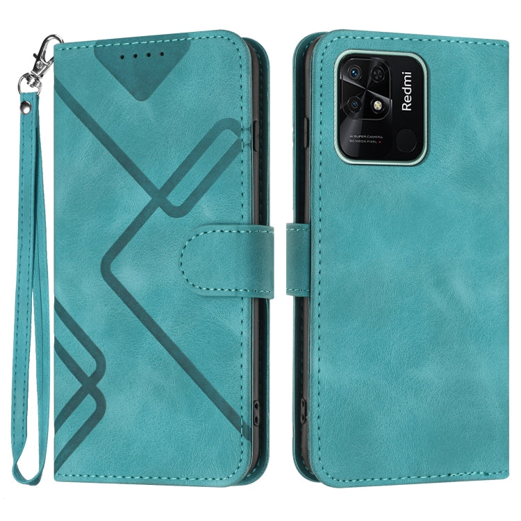 Line Pattern Skin Feel Leather Phone Case