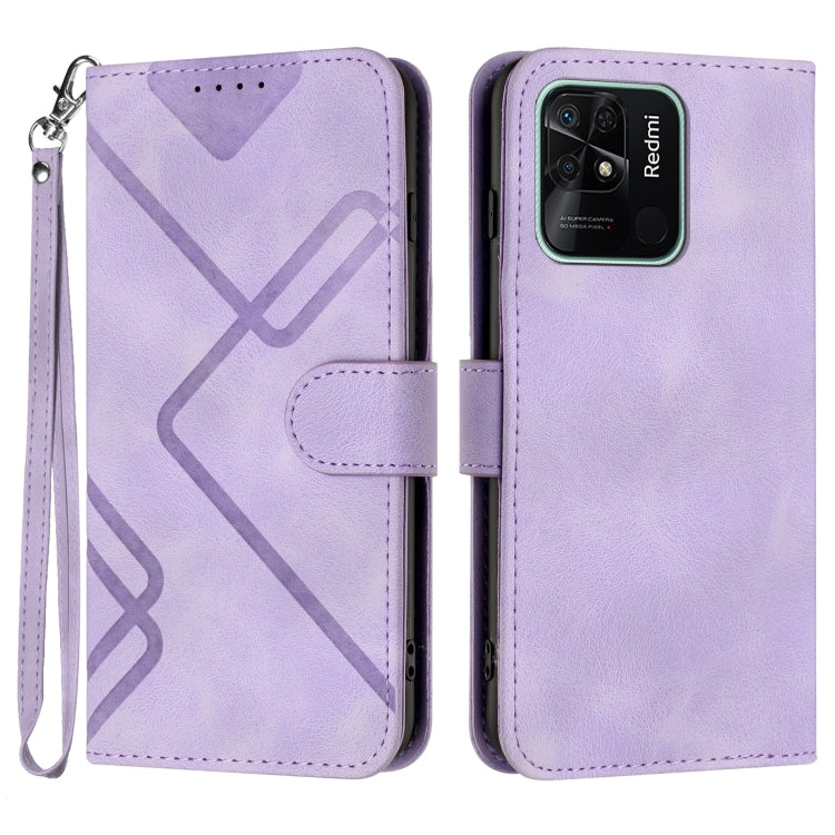 Line Pattern Skin Feel Leather Phone Case