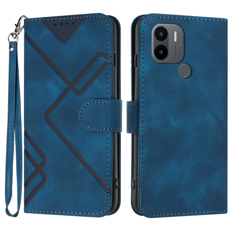 Line Pattern Skin Feel Leather Phone Case