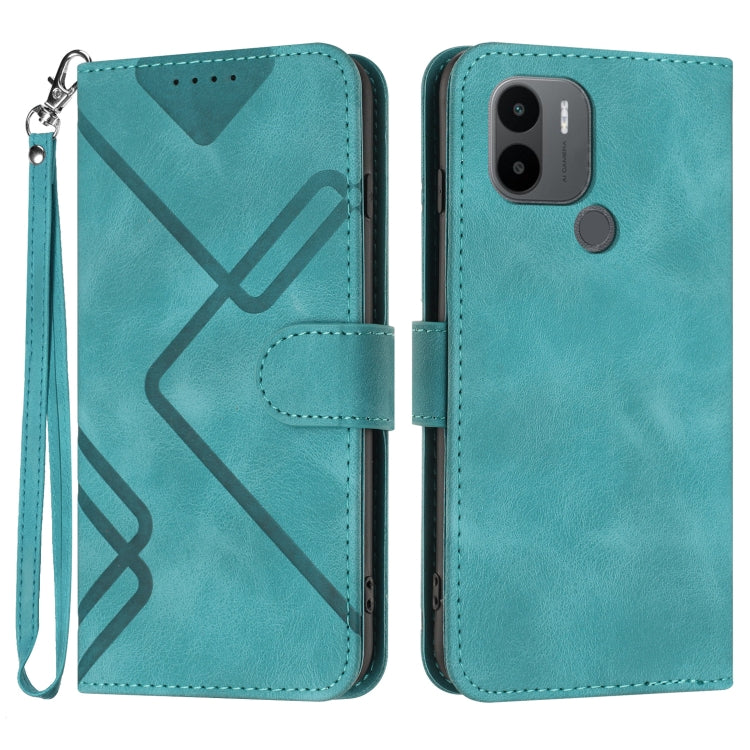 Line Pattern Skin Feel Leather Phone Case