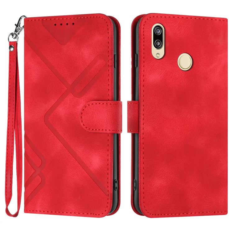 Line Pattern Skin Feel Leather Phone Case