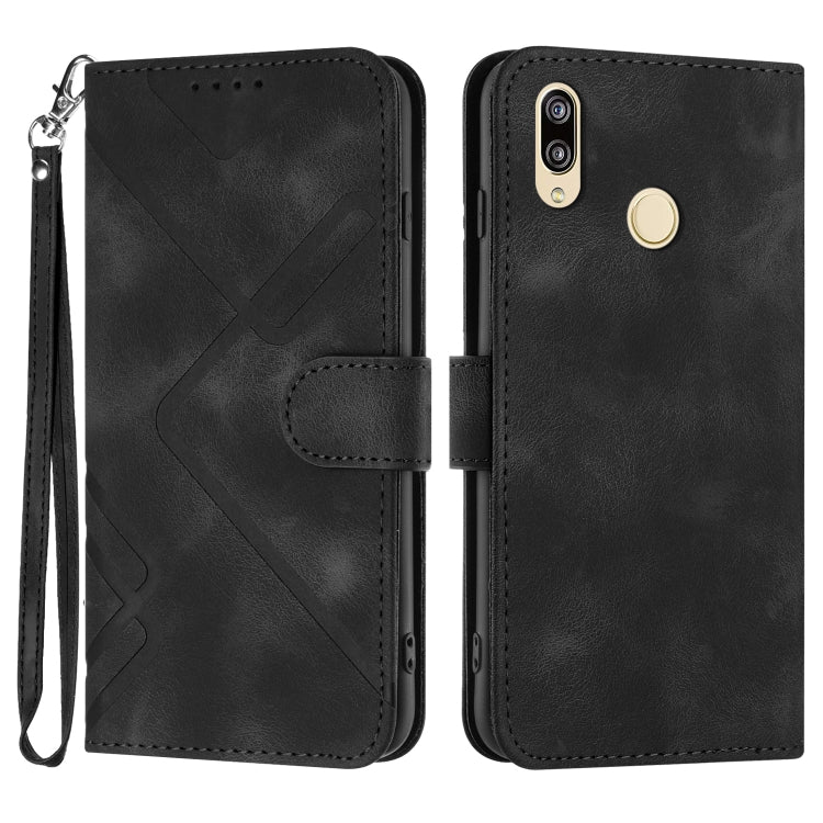 Line Pattern Skin Feel Leather Phone Case