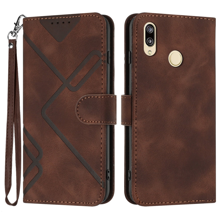 Line Pattern Skin Feel Leather Phone Case