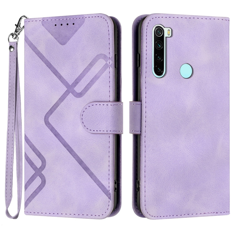 Line Pattern Skin Feel Leather Phone Case