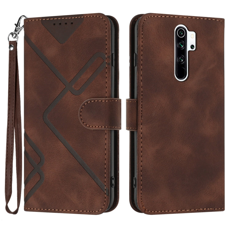 Line Pattern Skin Feel Leather Phone Case