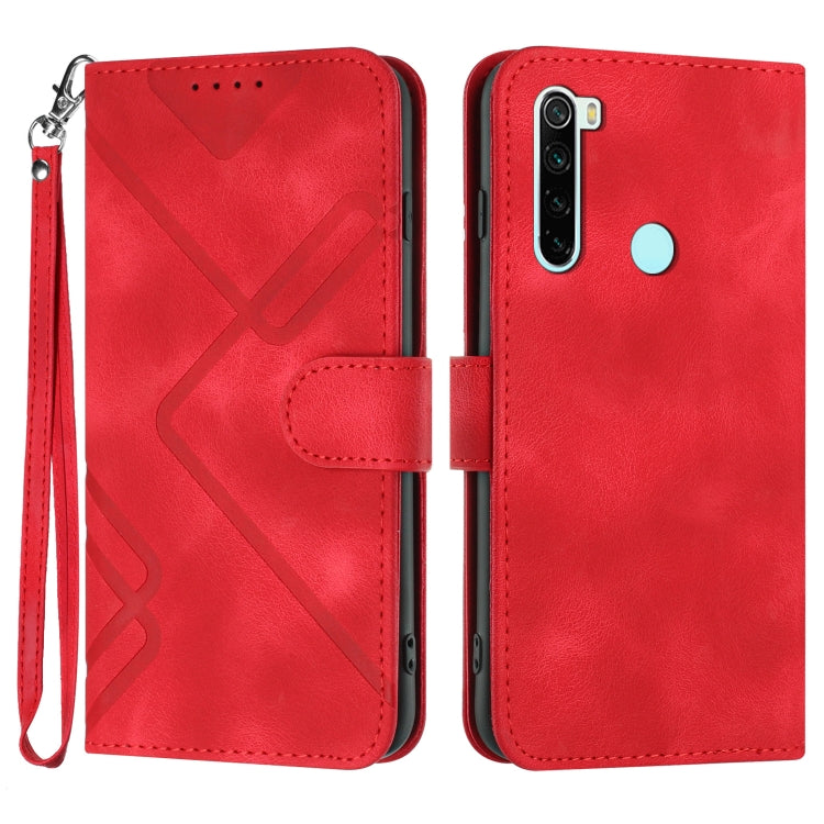 Line Pattern Skin Feel Leather Phone Case