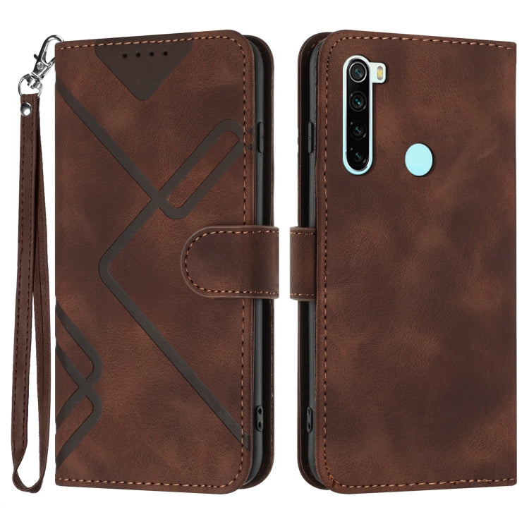 Line Pattern Skin Feel Leather Phone Case