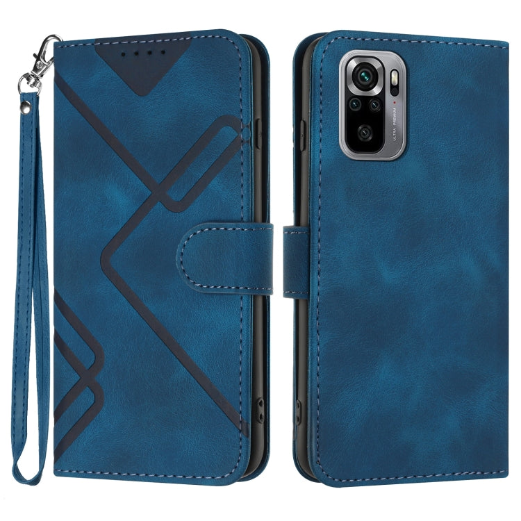 Line Pattern Skin Feel Leather Phone Case