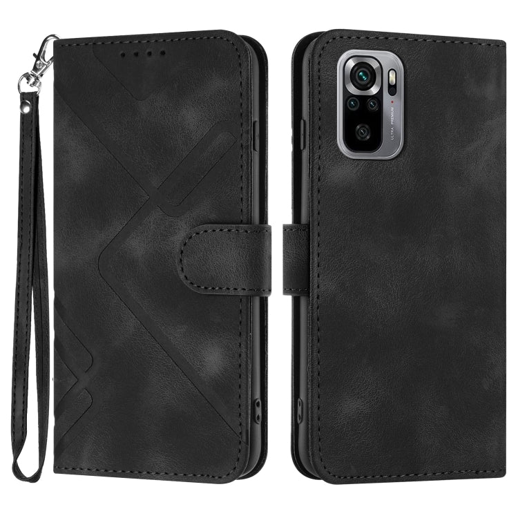 Line Pattern Skin Feel Leather Phone Case
