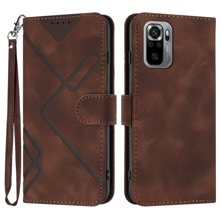 Line Pattern Skin Feel Leather Phone Case