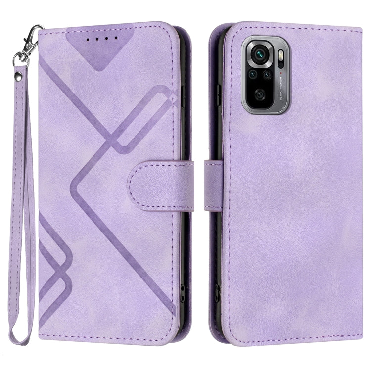Line Pattern Skin Feel Leather Phone Case