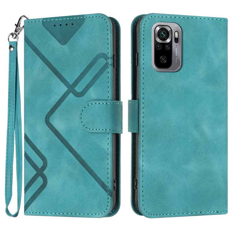 Line Pattern Skin Feel Leather Phone Case