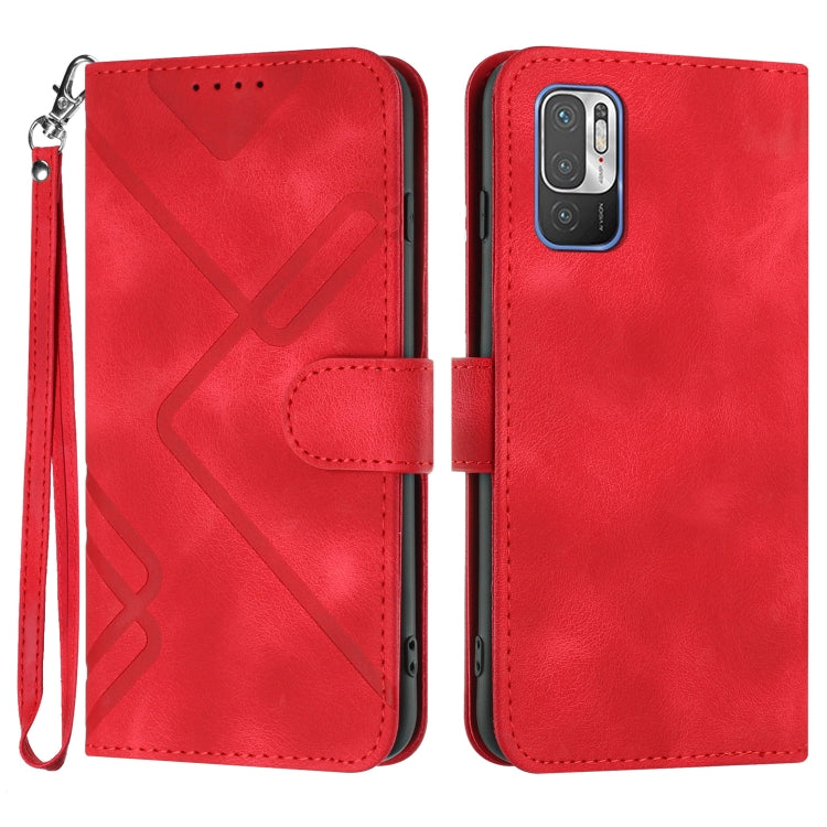 Line Pattern Skin Feel Leather Phone Case