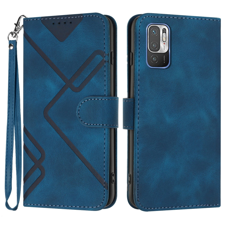 Line Pattern Skin Feel Leather Phone Case