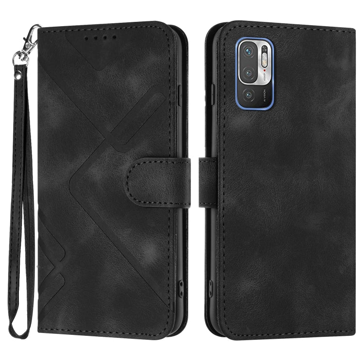Line Pattern Skin Feel Leather Phone Case