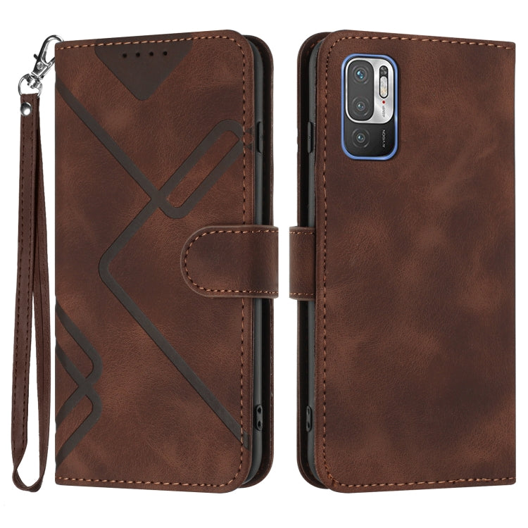 Line Pattern Skin Feel Leather Phone Case