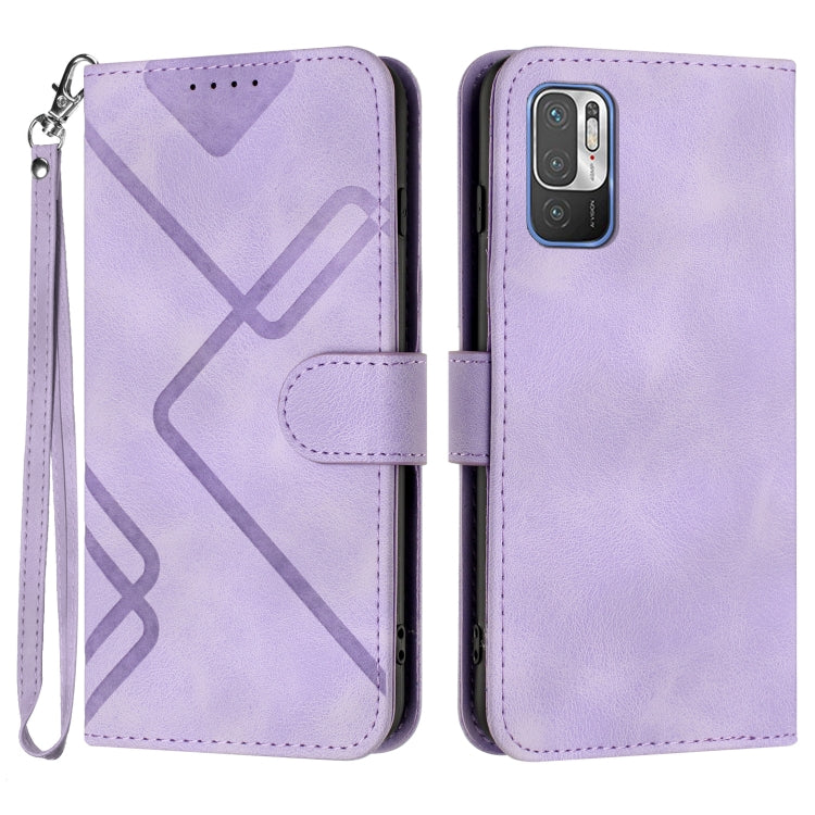 Line Pattern Skin Feel Leather Phone Case